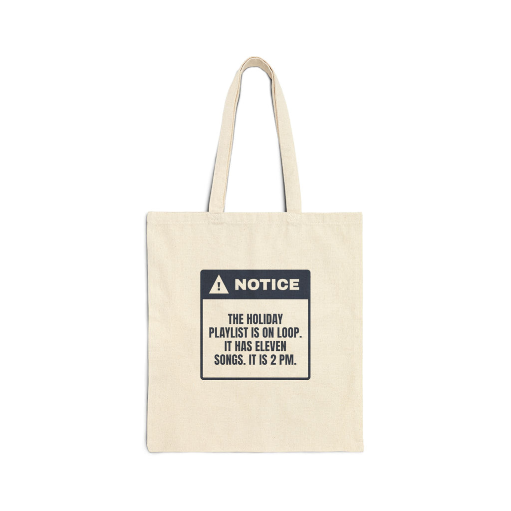 Funny Office Christmas Tote Bag Office Playlist Eleven Songs Notice