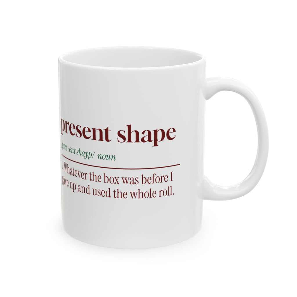 Funny Gift Wrapping Christmas Coffee Mug Present Shape Definition