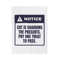 Funny Christmas Cat Throw Blanket Cat Guards The Presents Notice