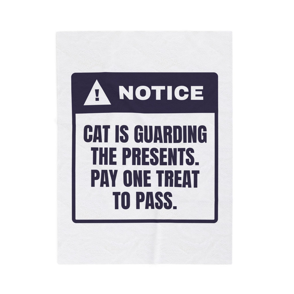 Funny Christmas Cat Throw Blanket Cat Guards The Presents Notice