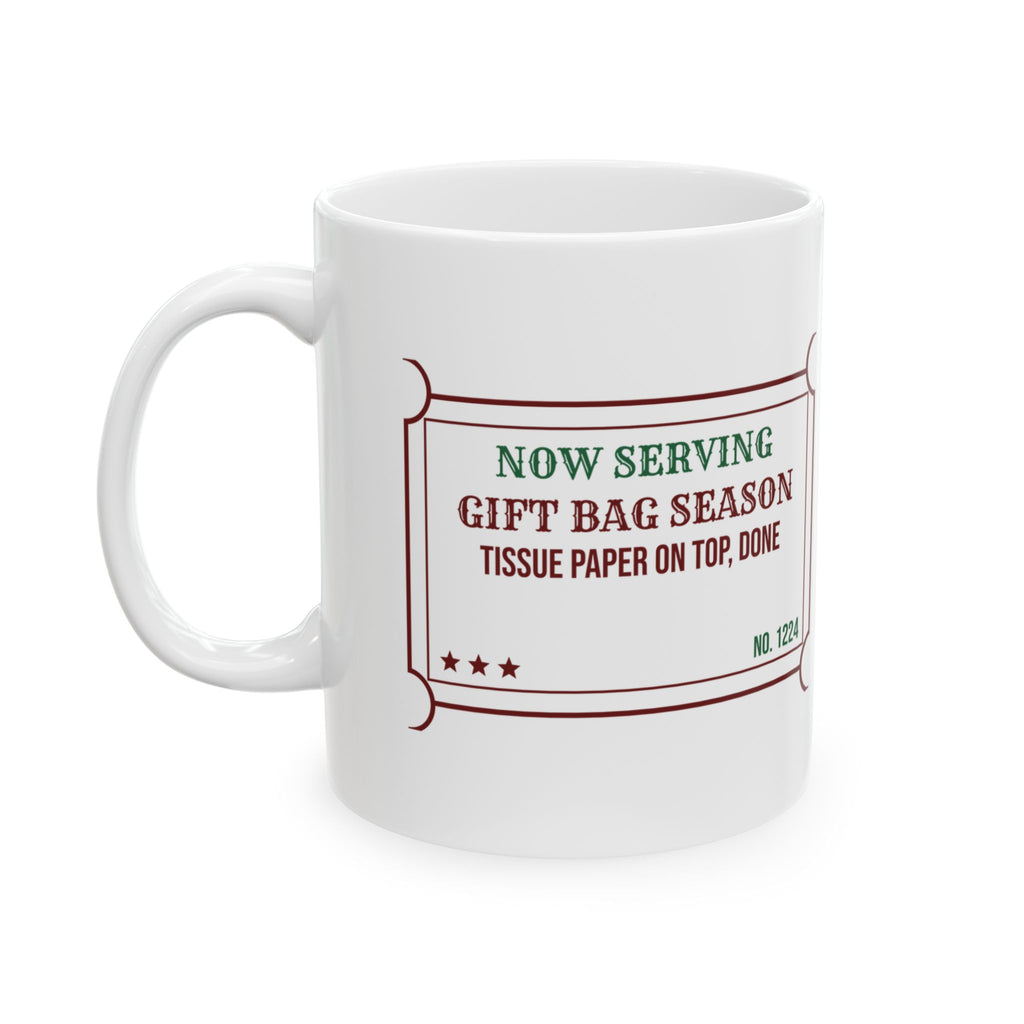 Funny Christmas Coffee Mug Gift Bag Season Tissue On Top Done