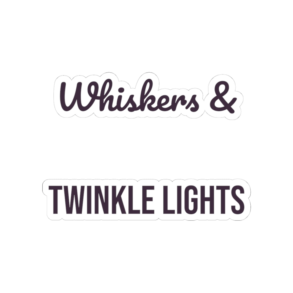 Christmas Cat Sticker Whiskers And Twinkle Lights