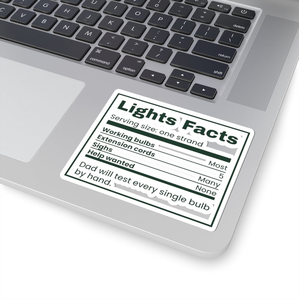 Funny Dad Christmas Sticker Lights Facts Label For Dad