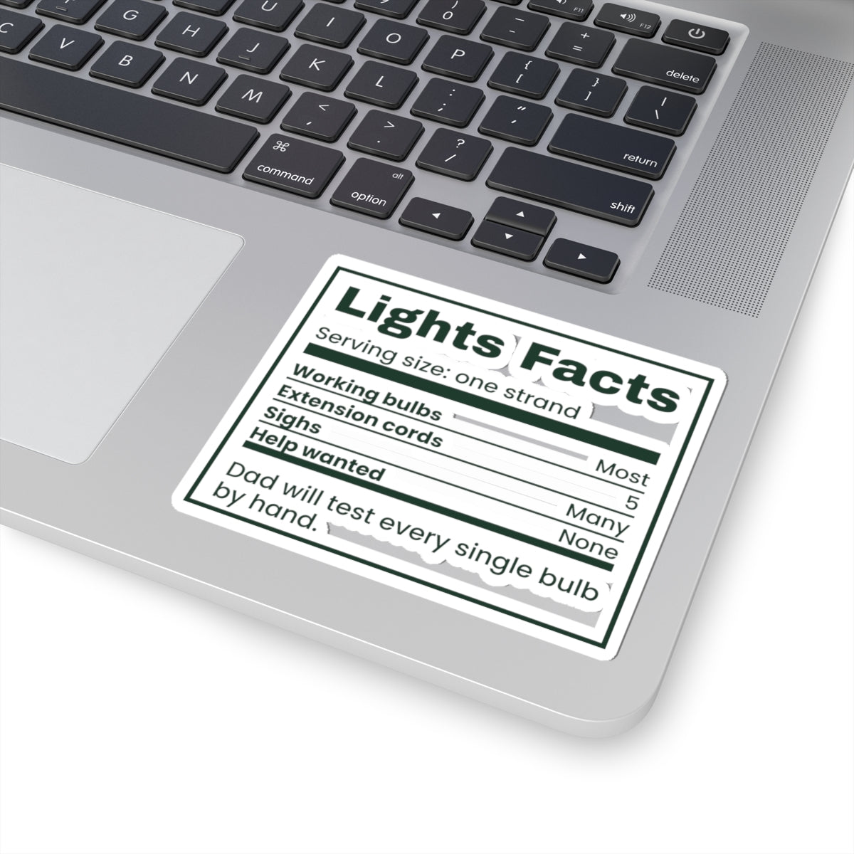 Funny Dad Christmas Sticker Lights Facts Label For Dad