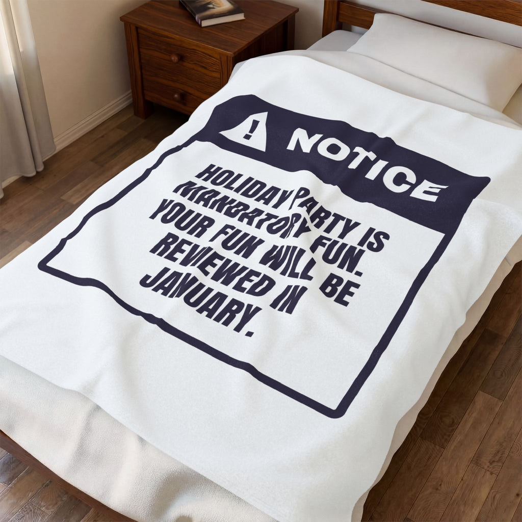 Funny Office Christmas Party Throw Blanket Mandatory Fun Reviewed In
