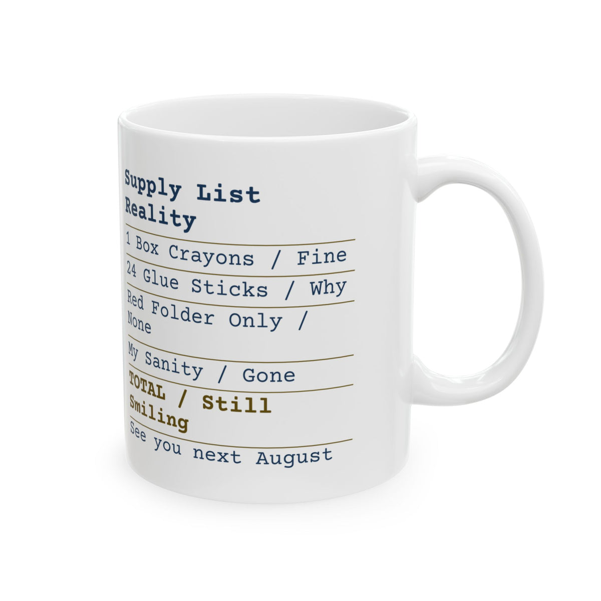 Supply List Still Smiling Funny Mug