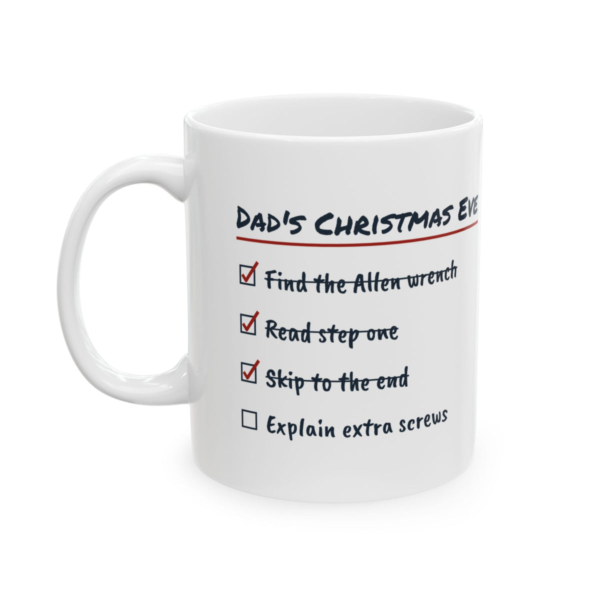 Funny Christmas Coffee Mug Dad's Christmas Eve Toy Assembly List