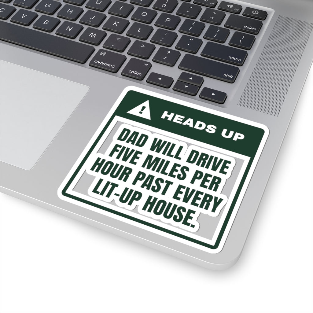 Funny Christmas Dad Sticker Drives 5 MPH Past Every Light Show