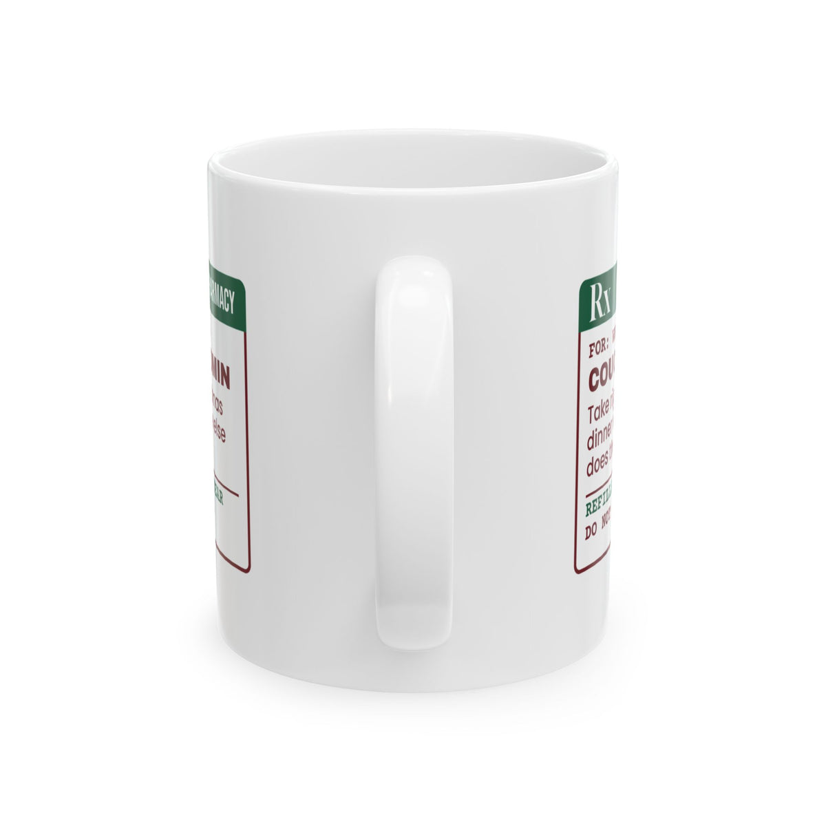 Funny Christmas Family Coffee Mug Couch Nap Prescription For The Cook