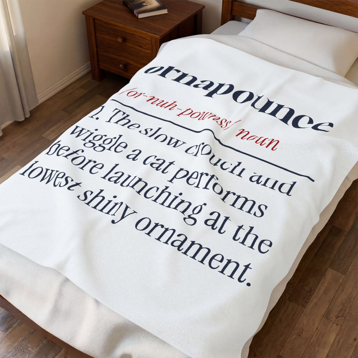Funny Christmas Throw Blanket Ornapounce Definition For Cat Owners
