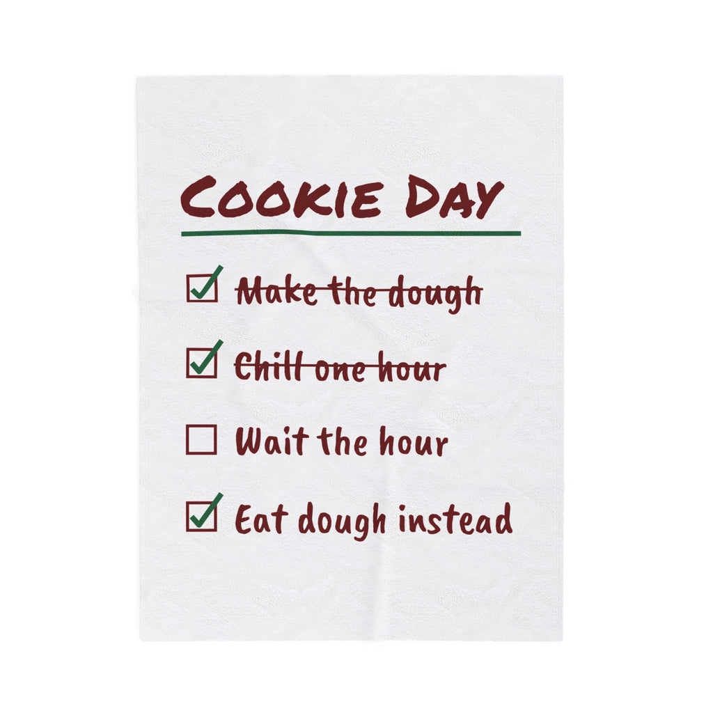 Funny Christmas Baking Throw Blanket Chill One Hour Eat Dough Instead