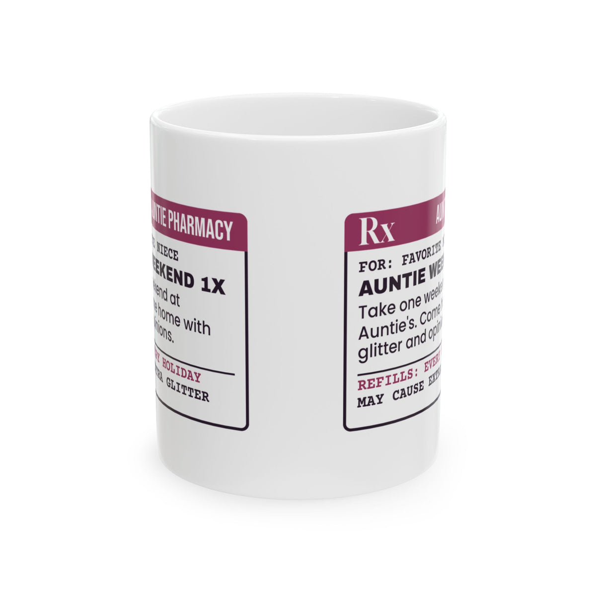 Funny Aunt Coffee Mug Auntie Weekend Prescription For Aunts