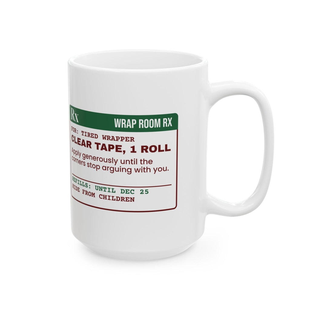 Funny Christmas Coffee Mug Clear Tape Prescription Label For Wrappers