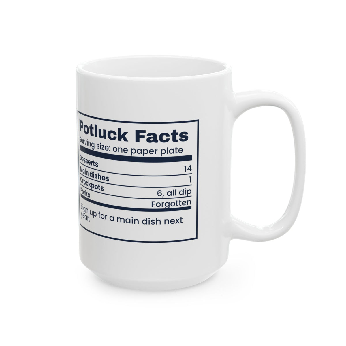 Funny Office Christmas Potluck Coffee Mug Potluck Nutrition Facts