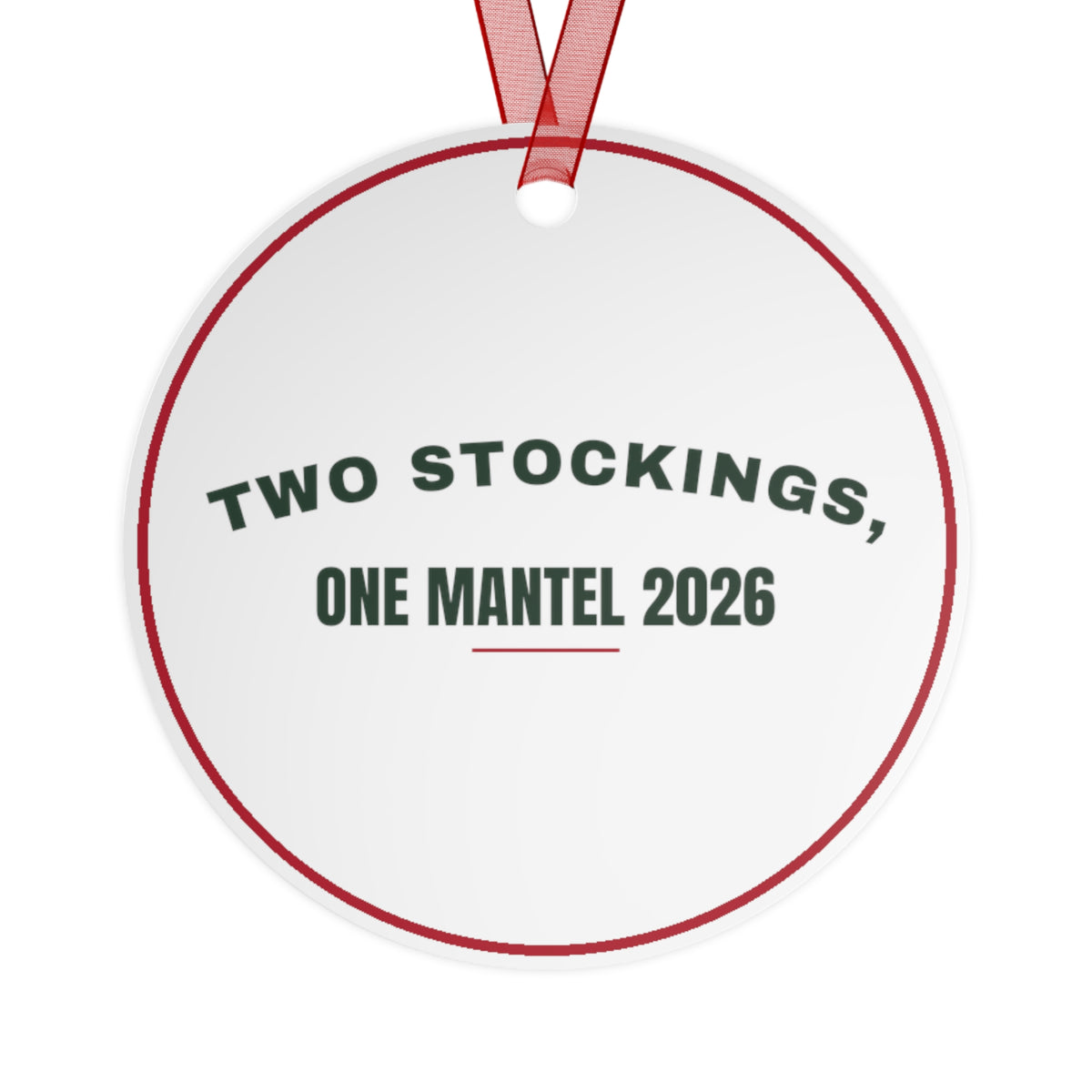 Christmas Ornament Two Stockings One Mantel 2026 Newlywed Keepsake