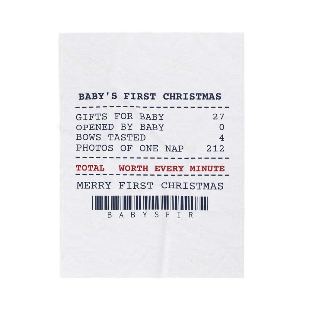 Funny Christmas Throw Blanket Baby's First Christmas Receipt For Parents