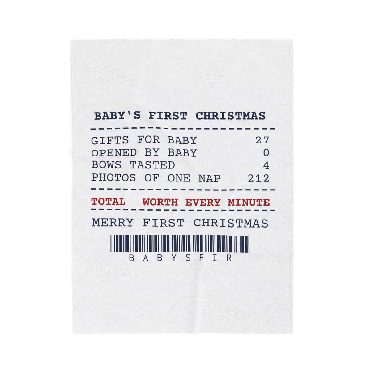 Funny Christmas Throw Blanket Baby's First Christmas Receipt For Parents