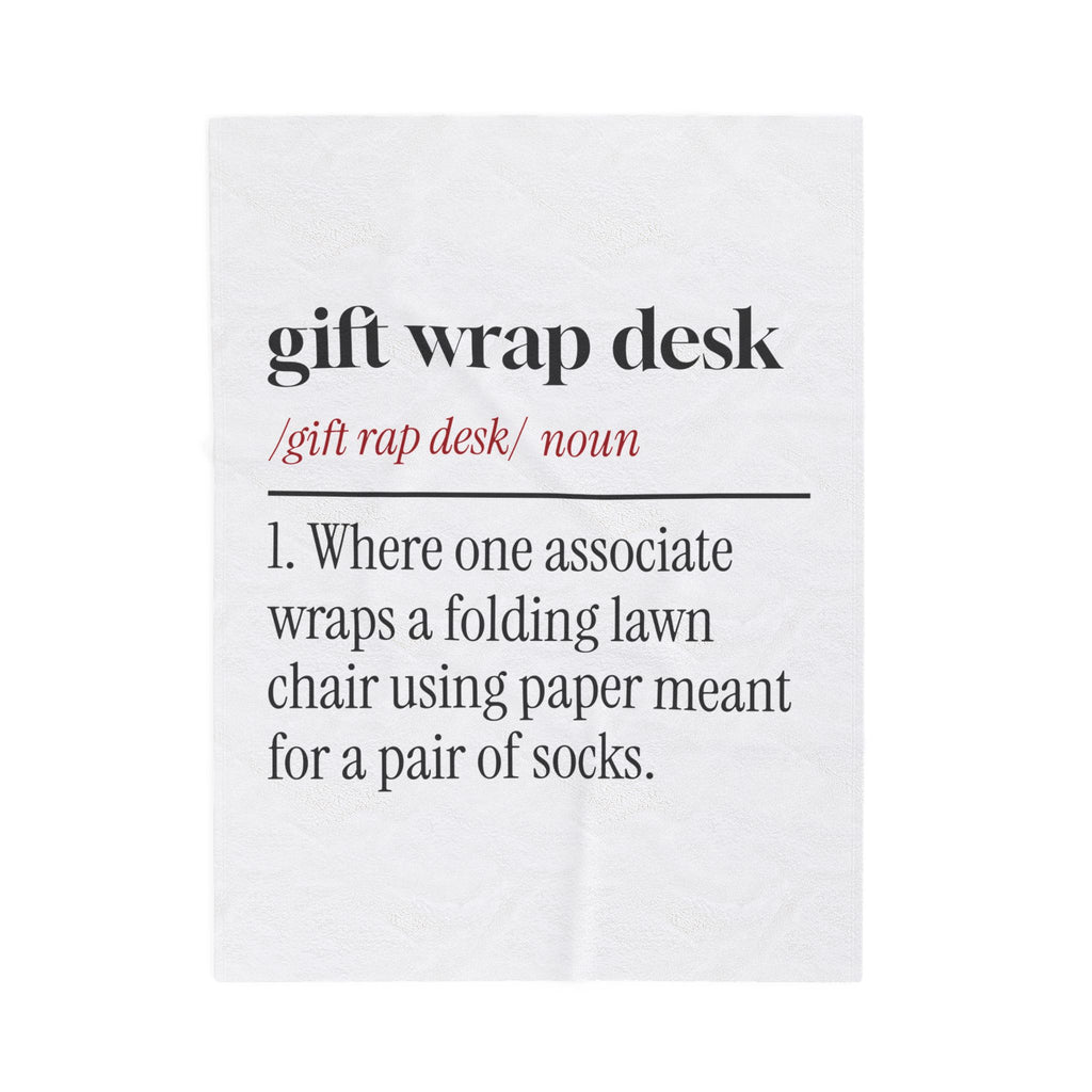 Funny Christmas Retail Throw Blanket Gift Wrap Desk Dictionary Definition