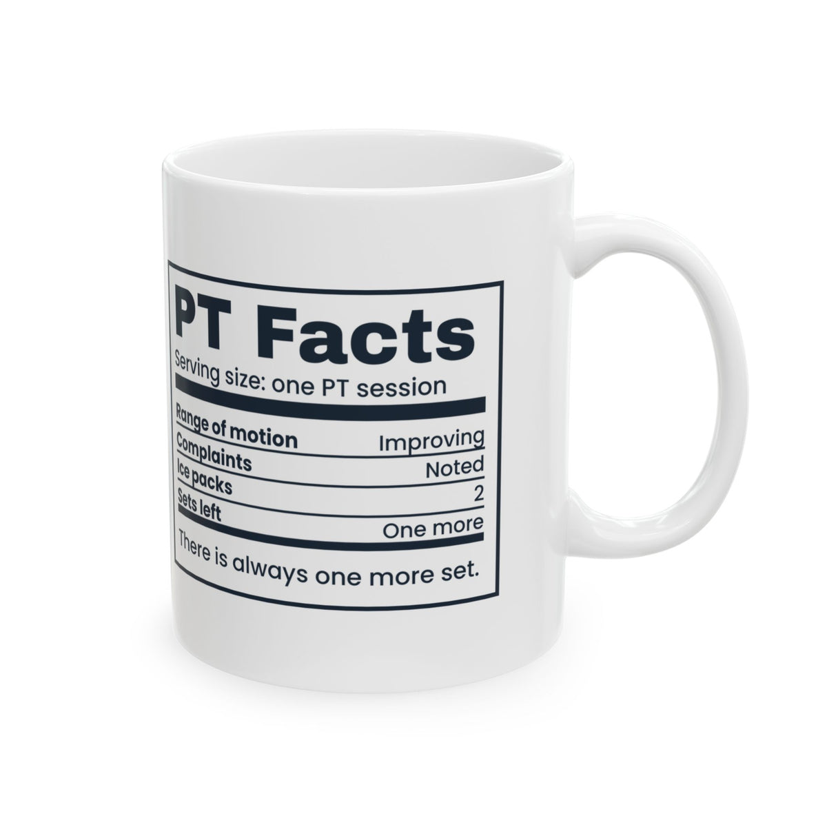 Funny Physical Therapist Mug PT Facts Nutrition Label