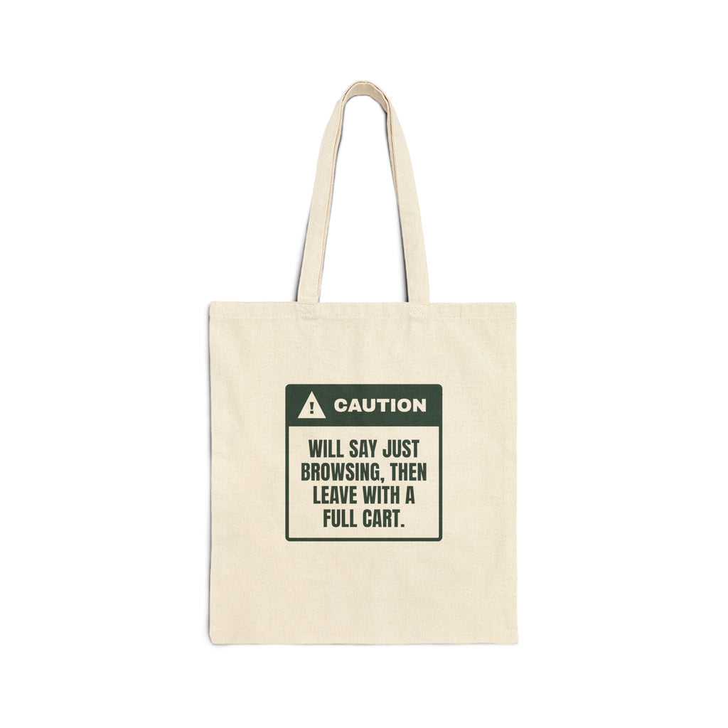 Funny Christmas Shopping Tote Bag Just Browsing Warning For Shoppers