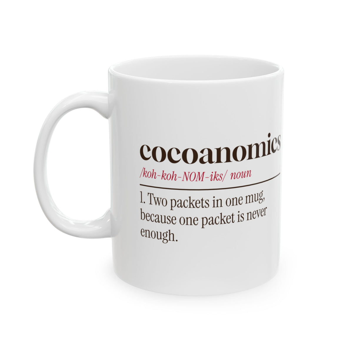 Funny Hot Cocoa Mug Cocoanomics Dictionary Definition