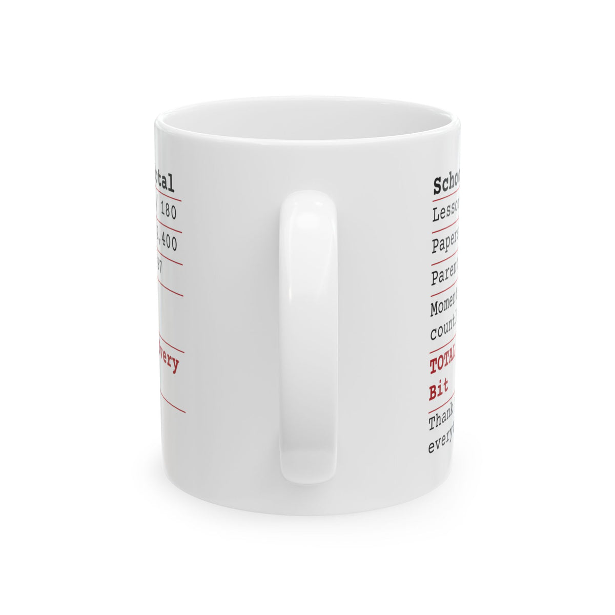 Funny Teacher Receipt Coffee Mug School Year Total For Teachers