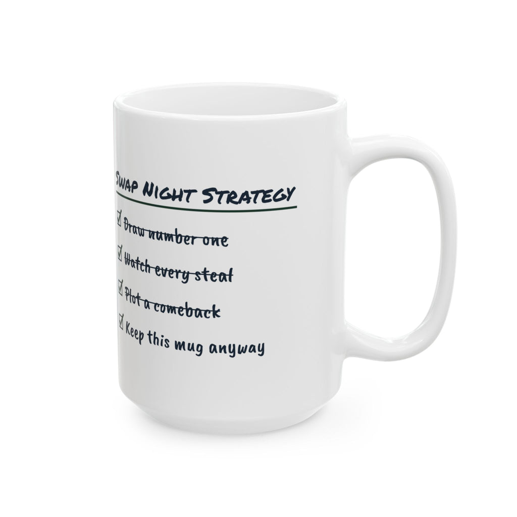 Funny White Elephant Coffee Mug Swap Night Strategy Checklist