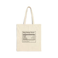 Funny White Elephant Tote Bag Gag Swap Facts Nutrition Label