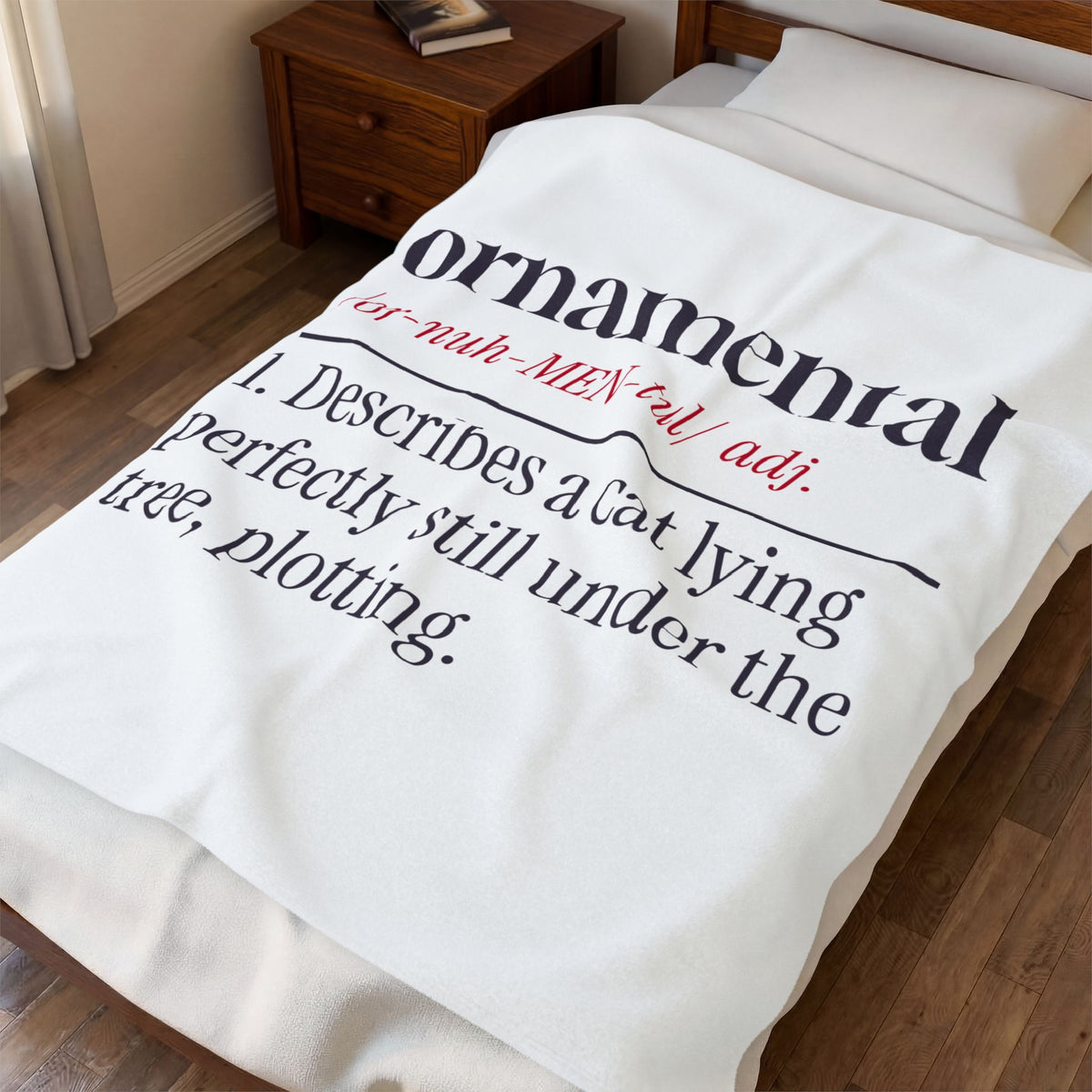 Funny Christmas Cat Throw Blanket Ornamental Dictionary Definition