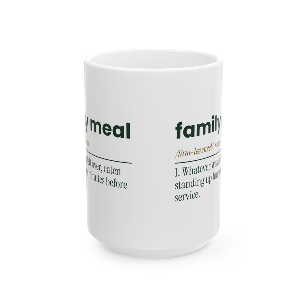 Funny Chef Coffee Mug Family Meal Dictionary Definition For Cooks