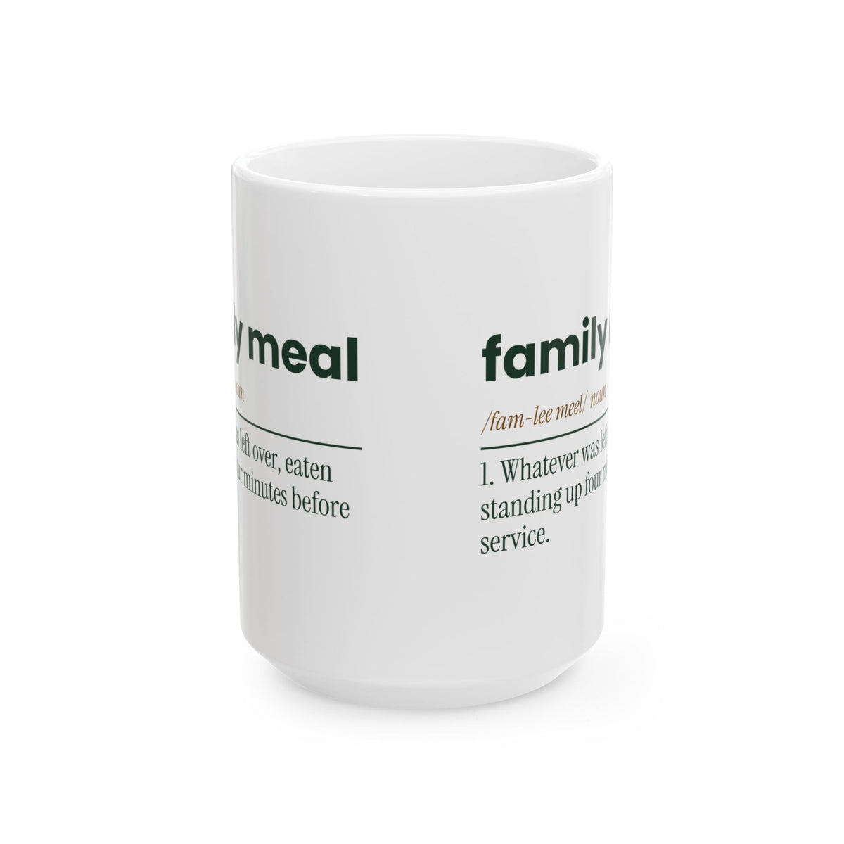 Funny Chef Coffee Mug Family Meal Dictionary Definition For Cooks