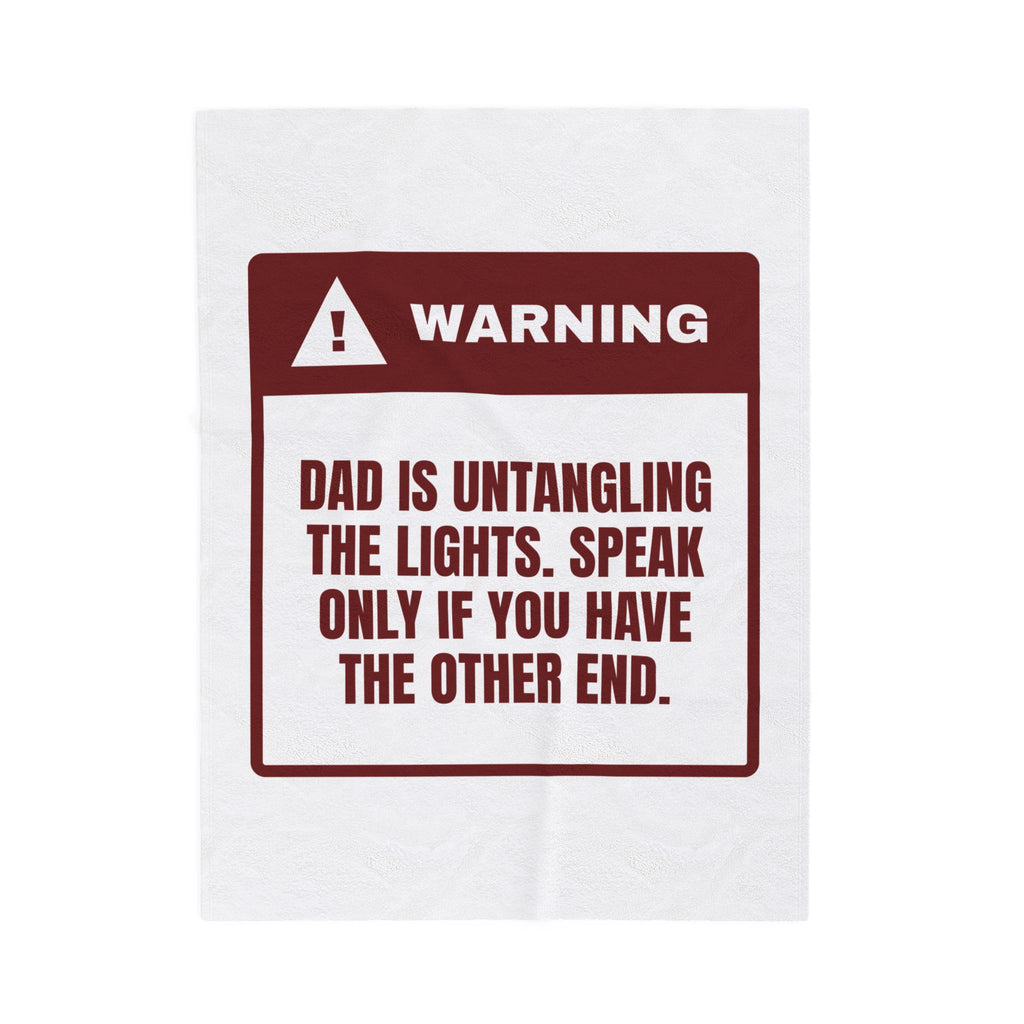 Funny Christmas Dad Throw Blanket Untangling Lights Hand Me The Other End