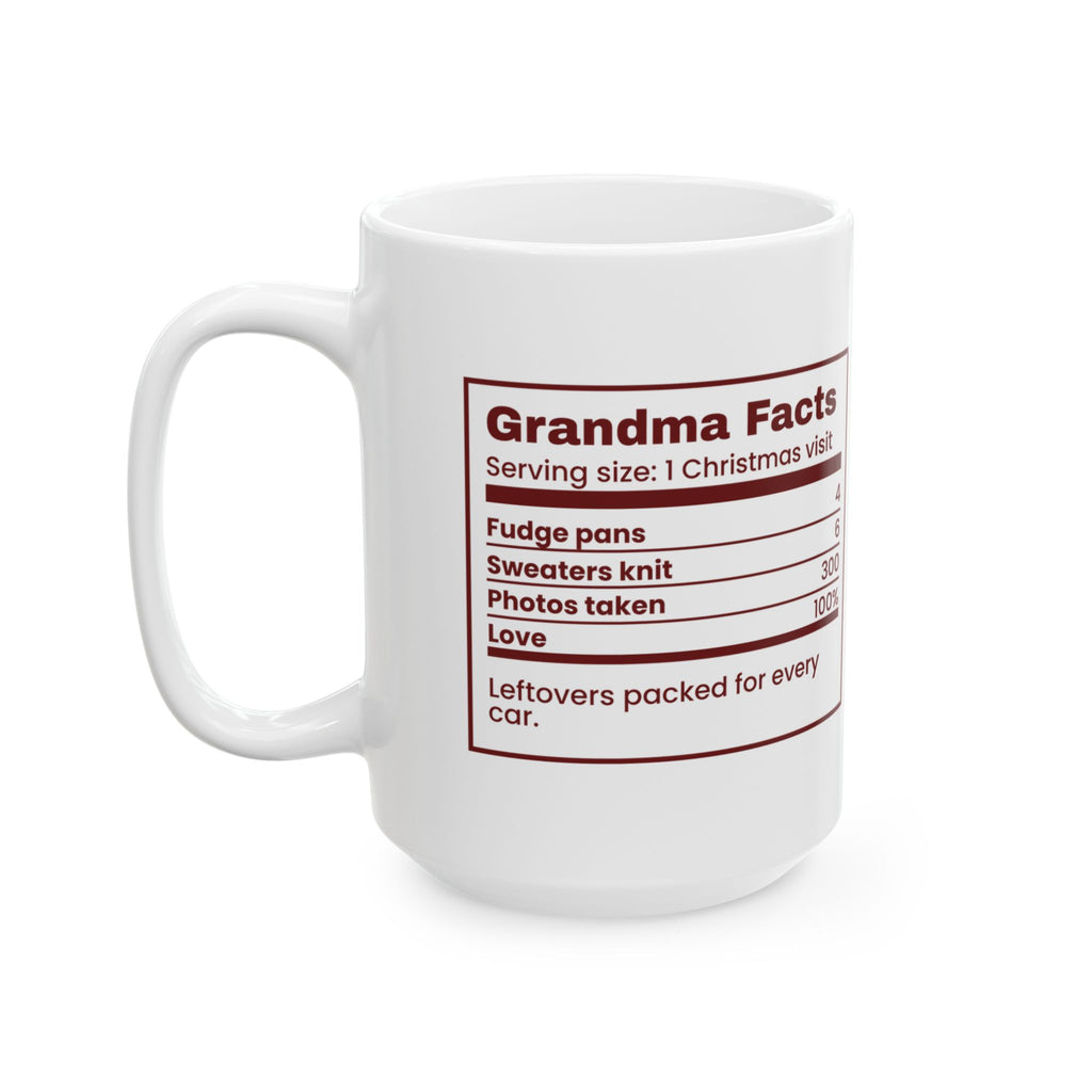 Funny Christmas Grandma Coffee Mug Grandma Facts Nutrition Label