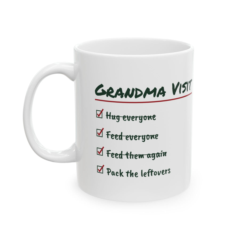 Funny Christmas Coffee Mug Grandma Visit Pack The Leftovers For Grandma