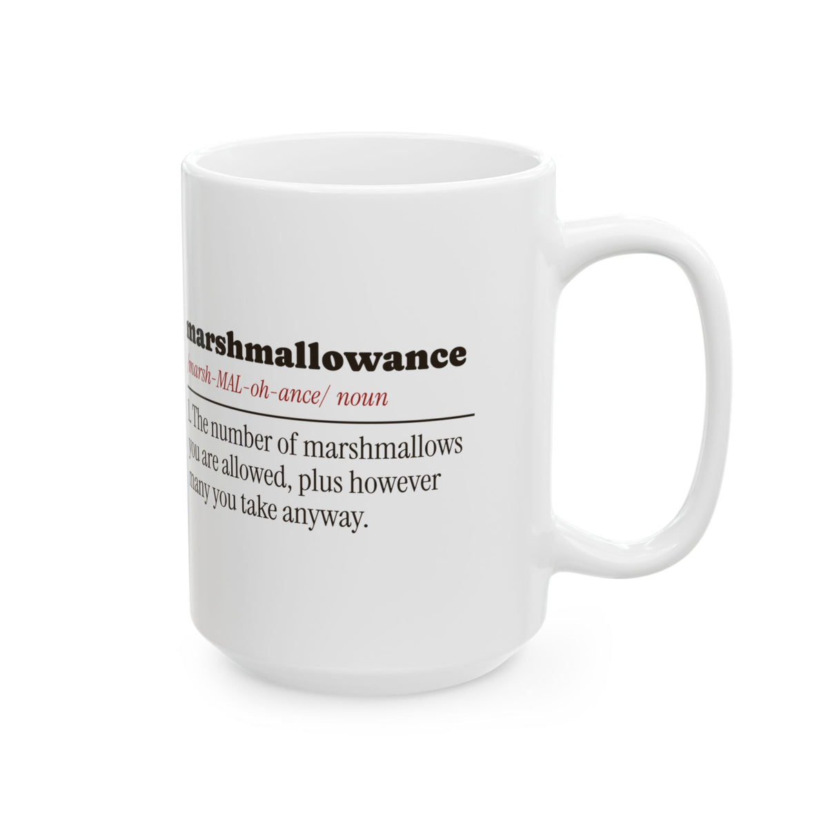 Funny Hot Cocoa Coffee Mug Marshmallowance Definition For Cocoa Fans