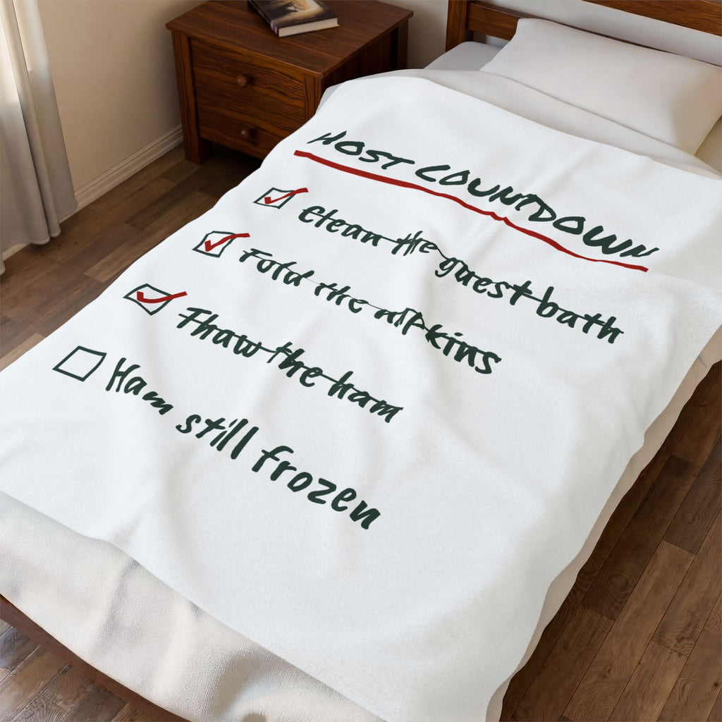 Funny Christmas Hosting Throw Blanket Host Countdown Ham Still Frozen