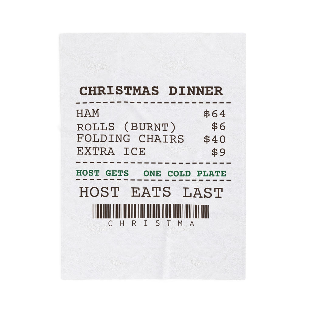 Funny Christmas Hosting Throw Blanket Host Eats Last Dinner Receipt
