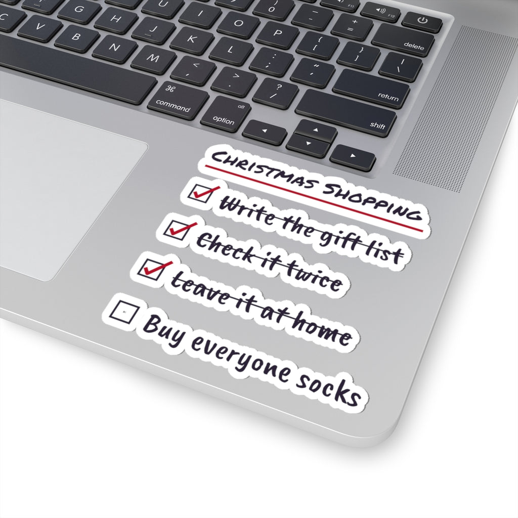 Funny Christmas Sticker Shopping Checklist Buy Everyone Socks