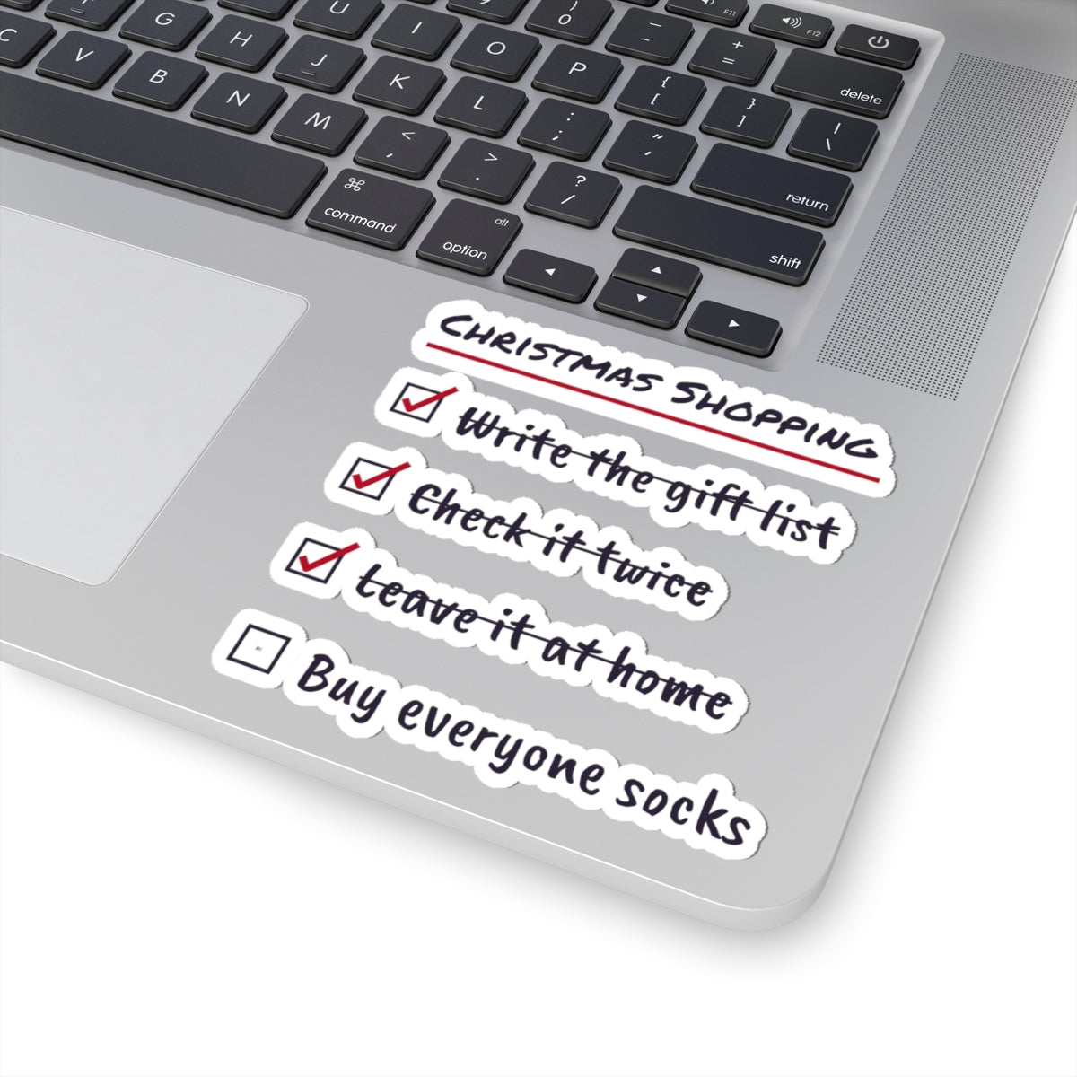 Funny Christmas Sticker Shopping Checklist Buy Everyone Socks