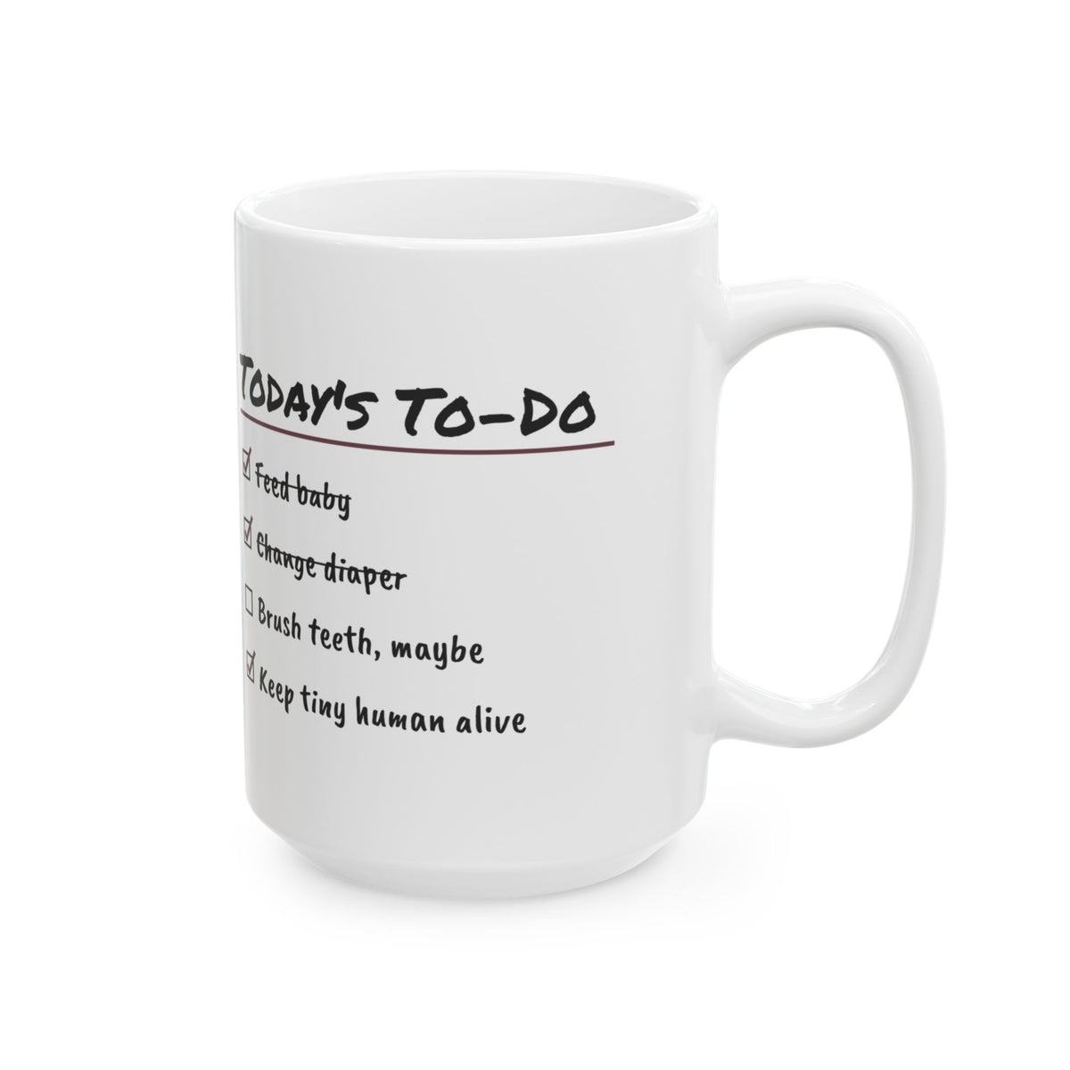 New Mom Coffee Mug Today's To-Do Checklist For First Time Moms