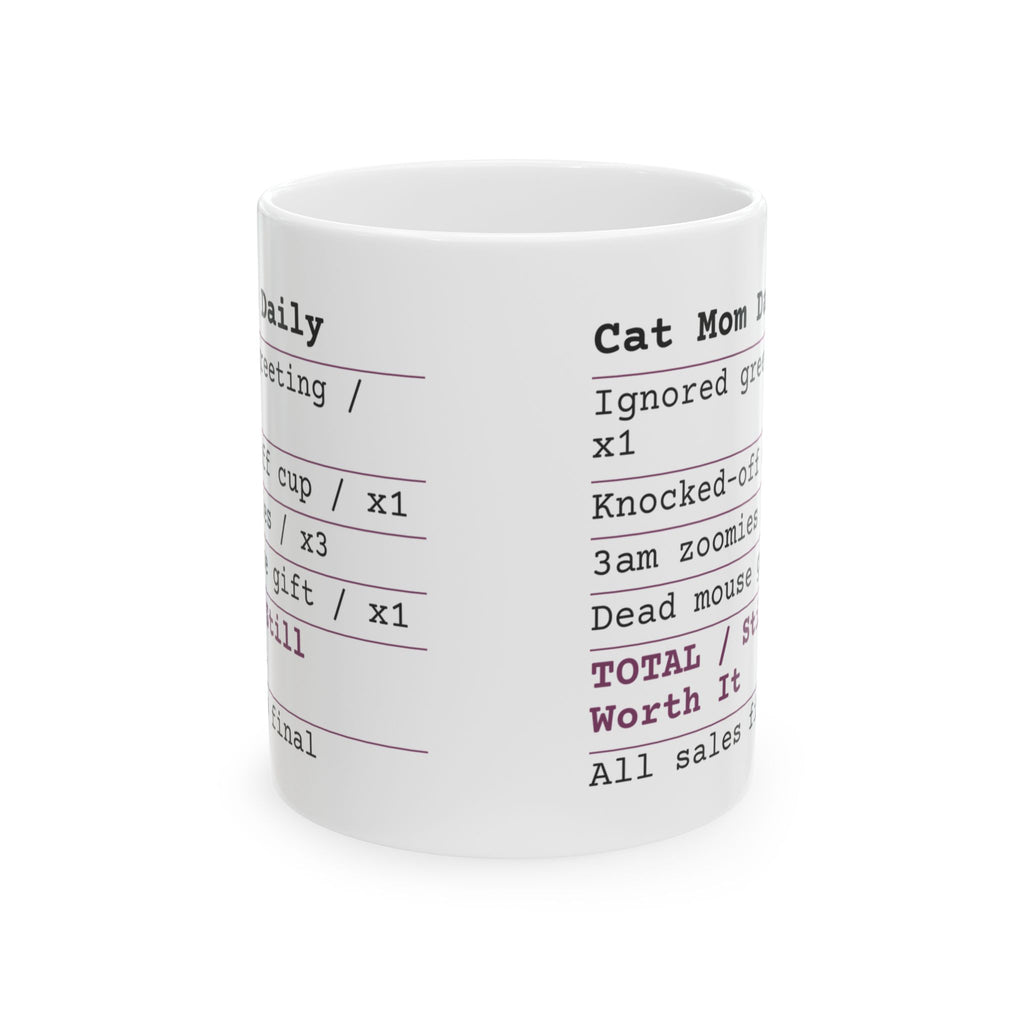 Funny Cat Mom Receipt Coffee Mug For Cat Moms