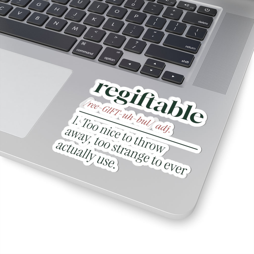 Funny White Elephant Sticker Regiftable Definition For Gift Swaps