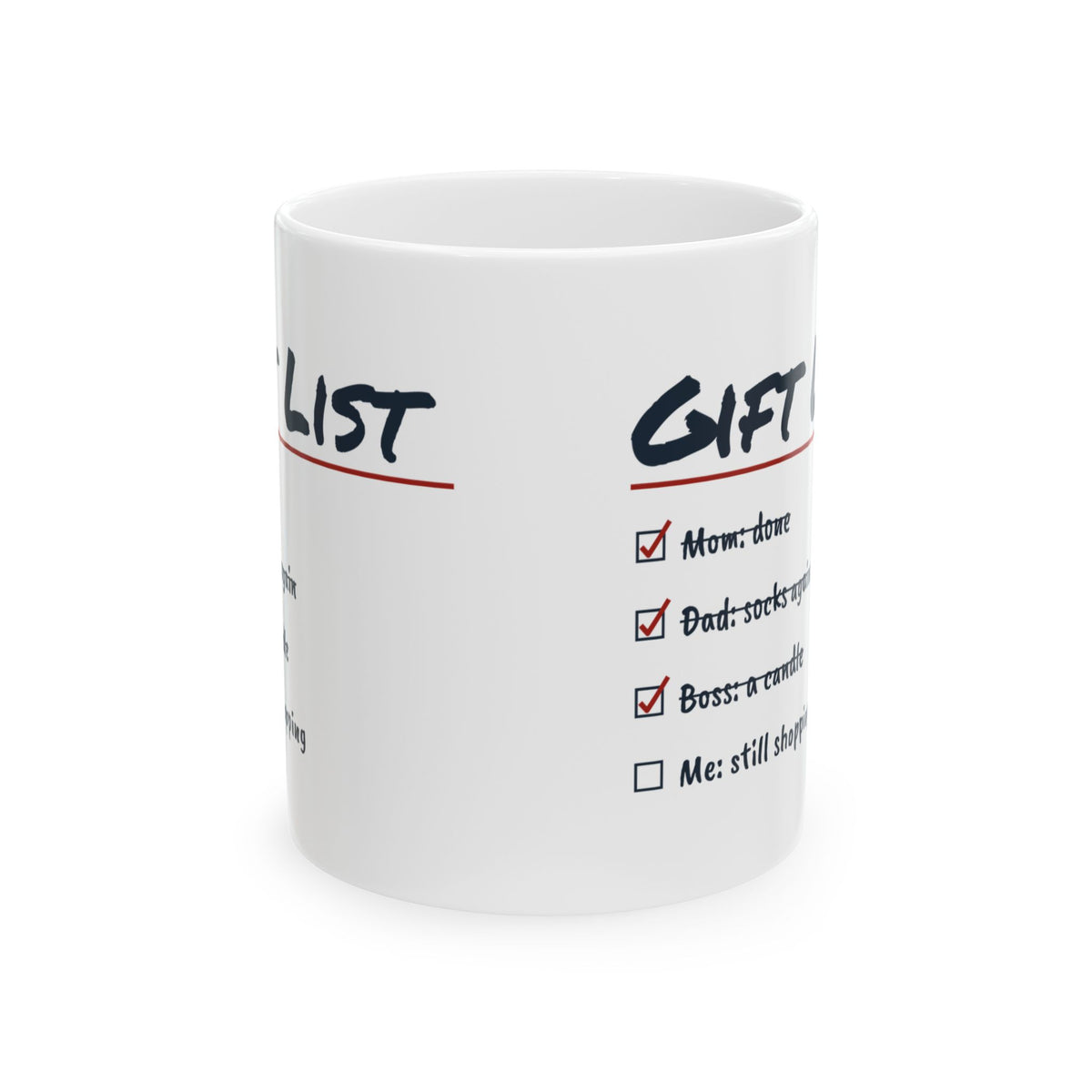 Funny Christmas Shopping Coffee Mug Shopping List Me Still Shopping