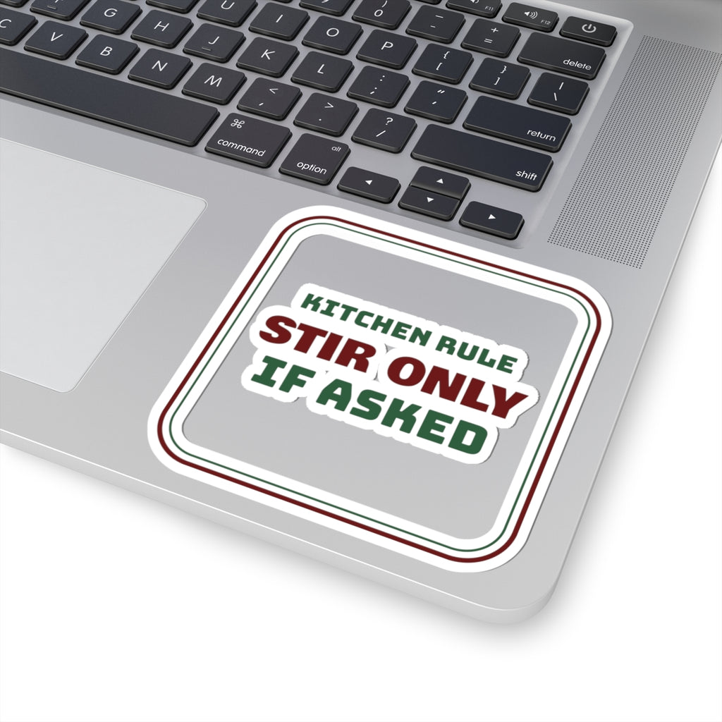 Funny Christmas Hostess Sticker Stir Only If Asked Kitchen Sign