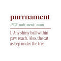 Funny Christmas Cat Sticker Purrnament Dictionary Definition