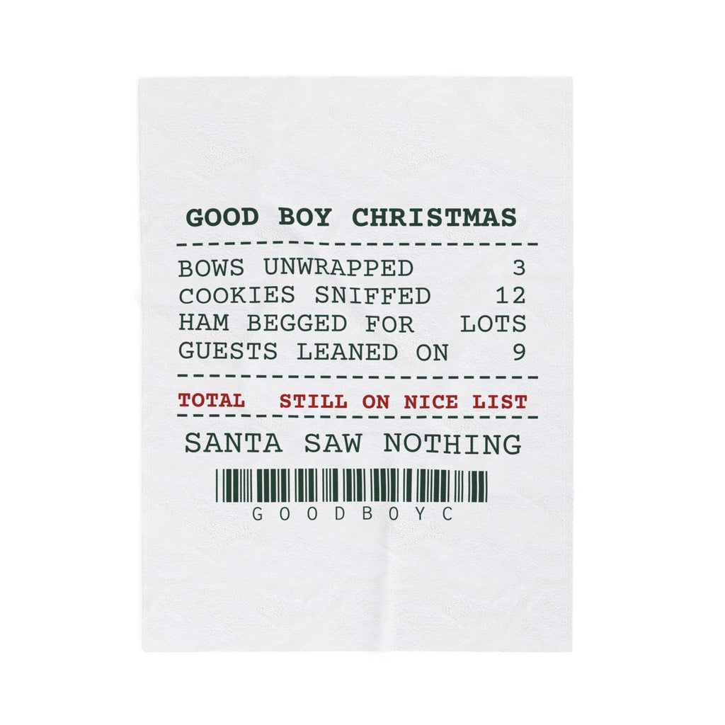 Funny Dog Christmas Throw Blanket Good Boy Receipt For Dog Owners