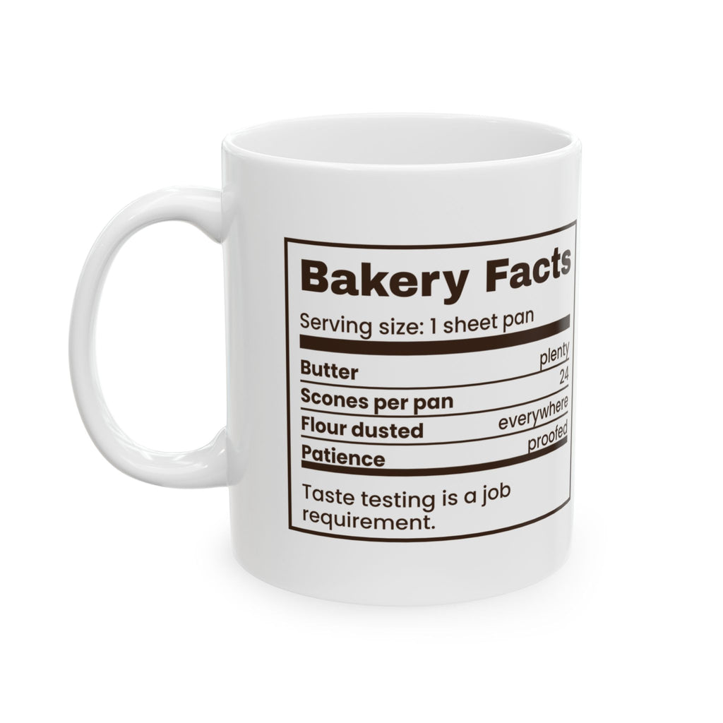 Funny Baker Coffee Mug Bakery Facts Nutrition Label