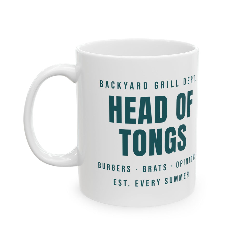 Funny Grill Dad Coffee Mug Head Of Tongs Backyard BBQ