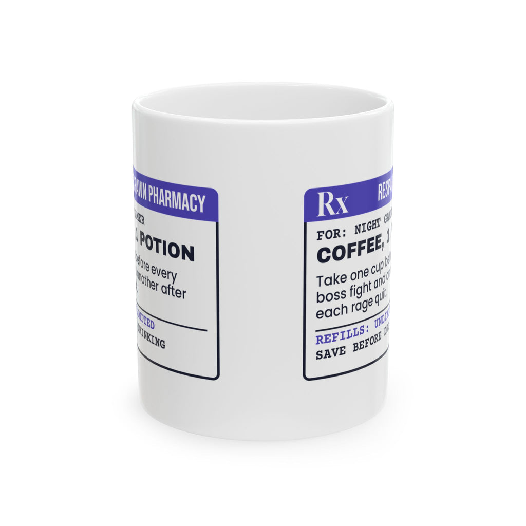 Funny Gamer Coffee Mug Save Before Drinking Prescription Potion