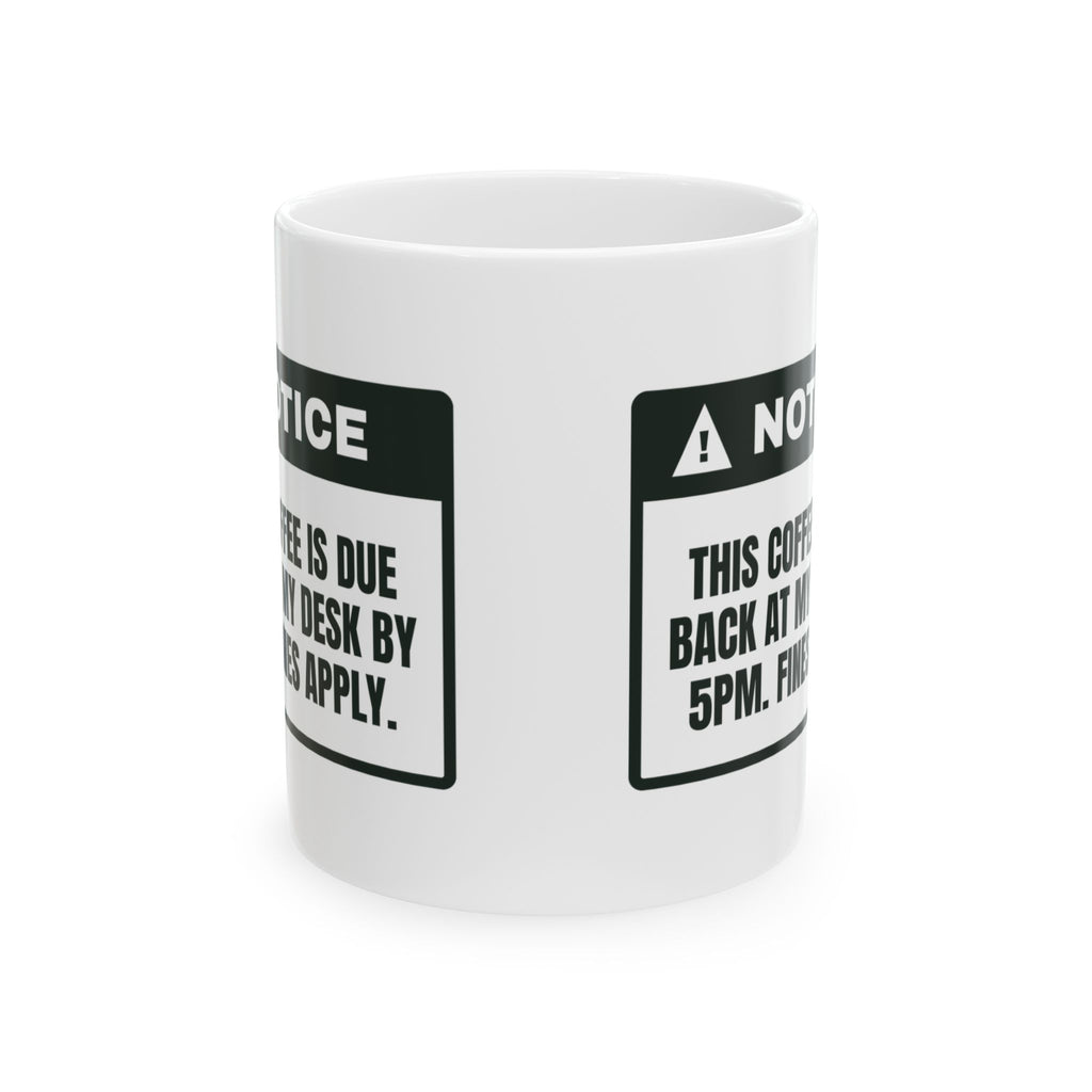 Funny Librarian Coffee Mug This Coffee Is Due Back Notice Label